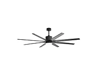 76-inch Modern and Simple Black 8-Blade Ceiling Fans with Remote Control and Lighting Kit