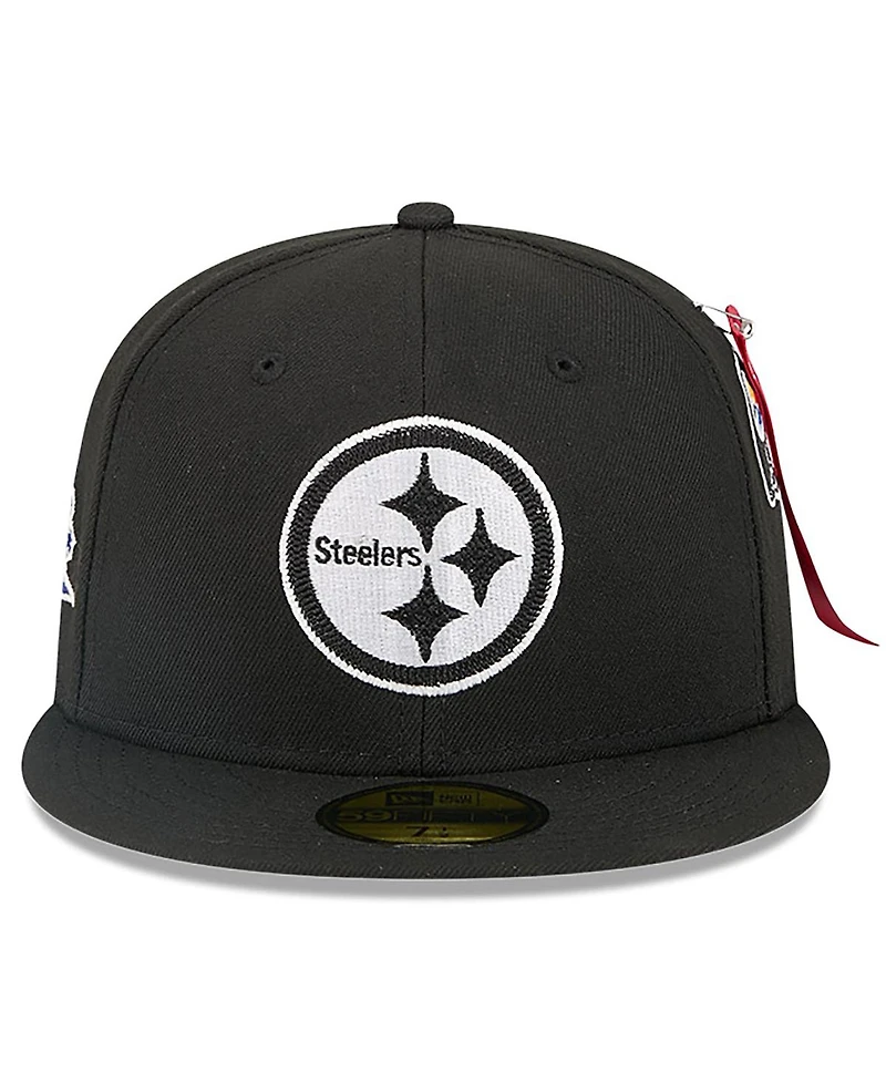 New Era x Alpha Men's Industries Black Pittsburgh Steelers 59FIFTY Fitted Hat