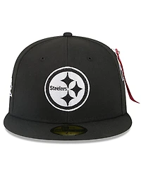 New Era x Alpha Men's Industries Black Pittsburgh Steelers 59FIFTY Fitted Hat