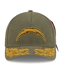 New Era x Alpha Men's Industries Olive Los Angeles Chargers A-Frame 9FORTY Adjustable Hat