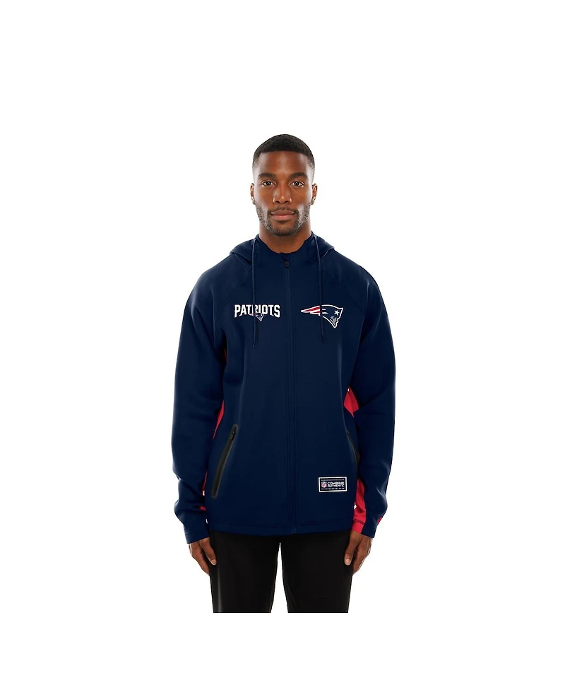 New Era Men's Navy England Patriots Combine Authentic Raglan Scuba Full-Zip Hoodie