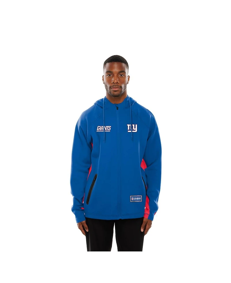New Era Men's Royal York Giants Combine Authentic Raglan Scuba Full-Zip Hoodie