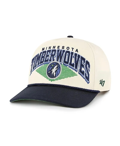 '47 Brand Men's Cream/Navy Minnesota Timberwolves Pomona Two-Tone Rope Hitch Adjustable Hat