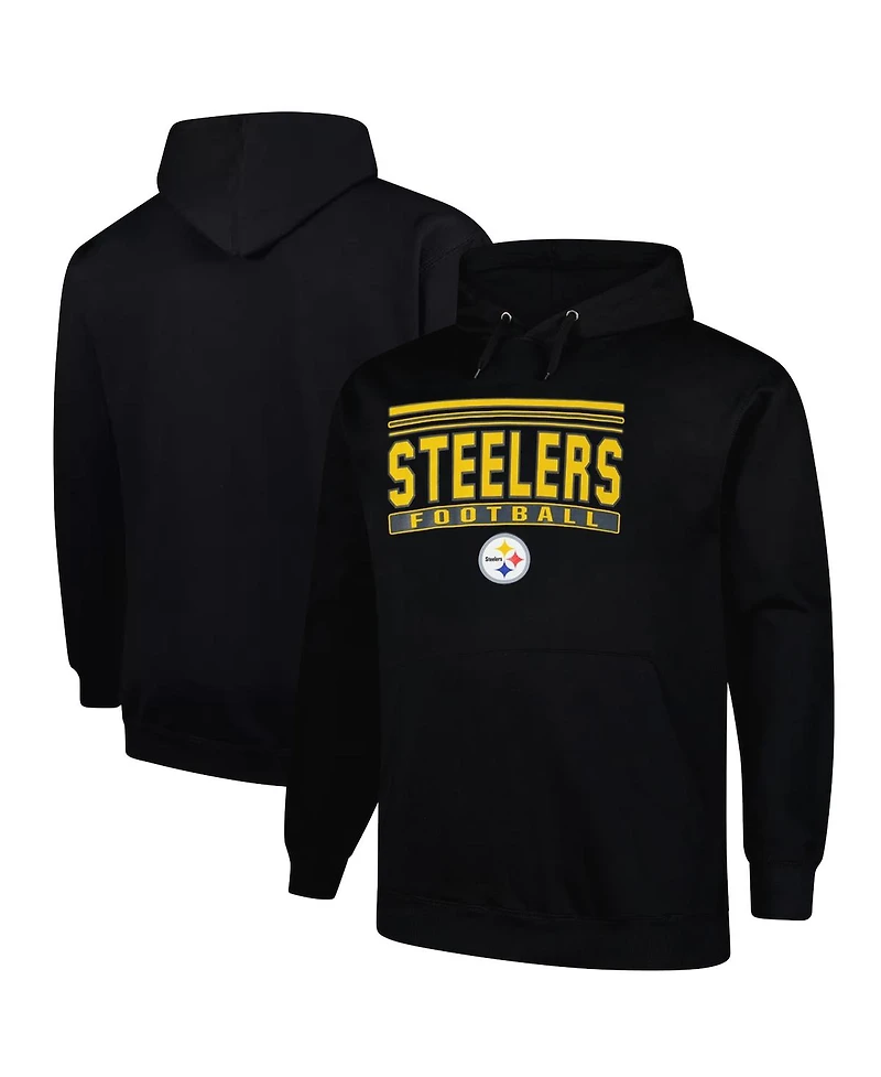 Fanatics Men's Black Pittsburgh Steelers Big Tall Pop Pullover Hoodie