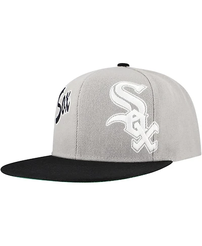 Mitchell & Ness Men's Gray Chicago White Sox Knock Out Panel Snapback Hat