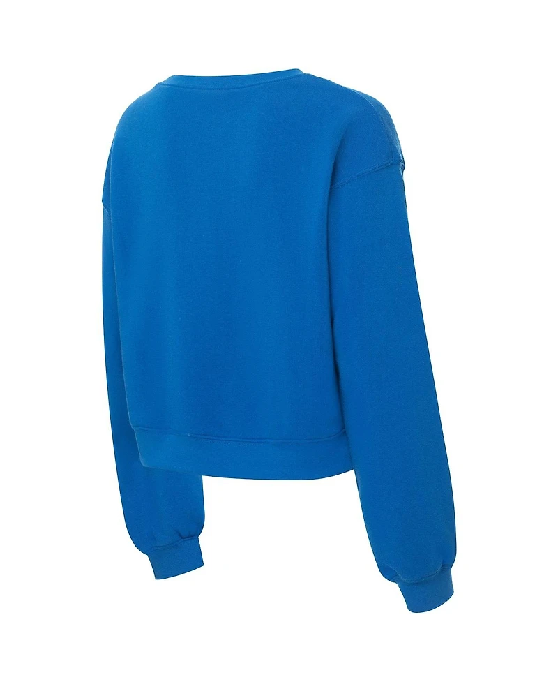 ZooZatz Women's Royal Duke Blue Devils Chenille Cropped Sweatshirt