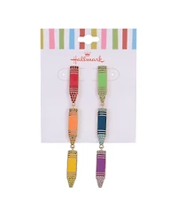 Hallmark Multi Color Crayon Earrings