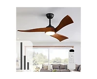 52-inch Modern 3 Blades Ceiling Fan Light with Remote Control Support Six Speed Ajustable