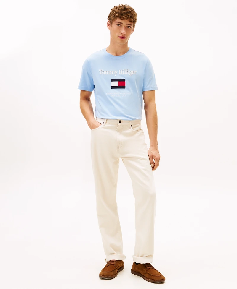 Tommy Hilfiger Men's Logo Embordered Flag T-Shirt
