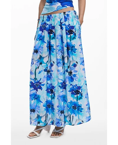 Desigual Women's Floral A-line midi skirt