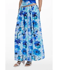 Desigual Women's Floral A-line midi skirt