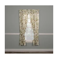 Ellis Curtain Abigail 100 Percent High Quality 2-Piece Window Rod Pocket Panel Pairs With 2 Tie Backs - 90x84" - 90" x 84" Multicolor