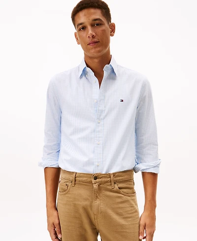 Tommy Hilfiger Men's Flex Poplin Big Gingham Shirt