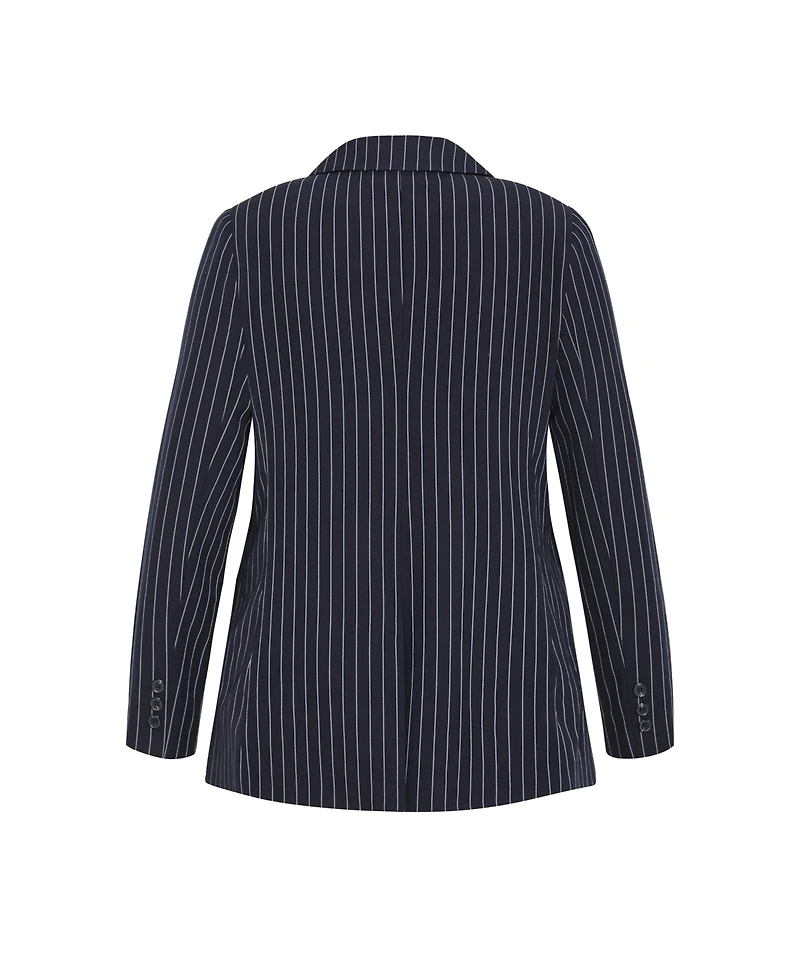 City Chic Women's Karla Pinstripe Blazer