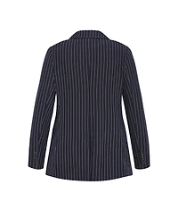 City Chic Women's Karla Pinstripe Blazer