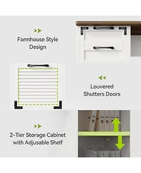 Tribesigns L Shaped Gaming Desk, Computer Desk，59" Wooden Executive Desk with File Drawer & Adjustable Storage Cabinet