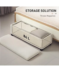Homcom 44" Storage Ottoman Bench with Lid, Leg, Foot Rest,