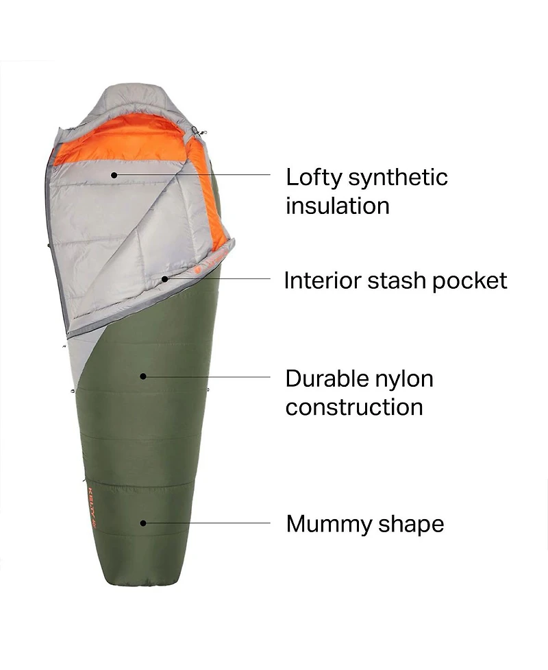 Kelty Cosmic Sleeping Bag: 40F Synthetic 55 to 30 Degree Synthetic Bags