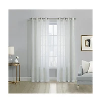 Habitat Boucle Sheer Premium Stylish and Functional Grommet Curtain Panel 52" x 63" White