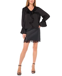 Vince Camuto Women's Ruffled V-Neck Bell-Sleeve Blouse