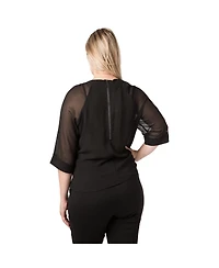 Standards & Practices Plus Milla Sheer 3/4 Sleeves Top