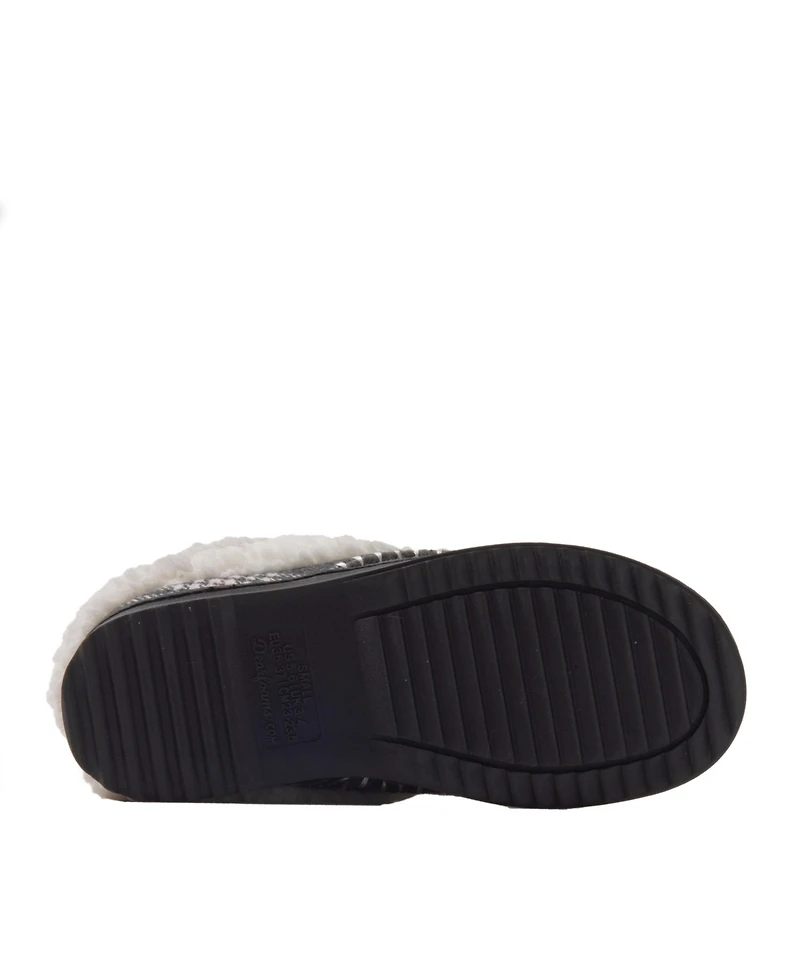 Dearfoams Women's Nyla Felted Plaid Moccasin Toe Clog House Shoe Slipper