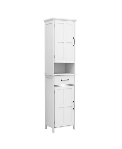 Airsurfer Slim Floor Standing Cabinet Double Door Narrow Tall Storage Cabinet for Bathroom Living Room or Bedroom Organizer