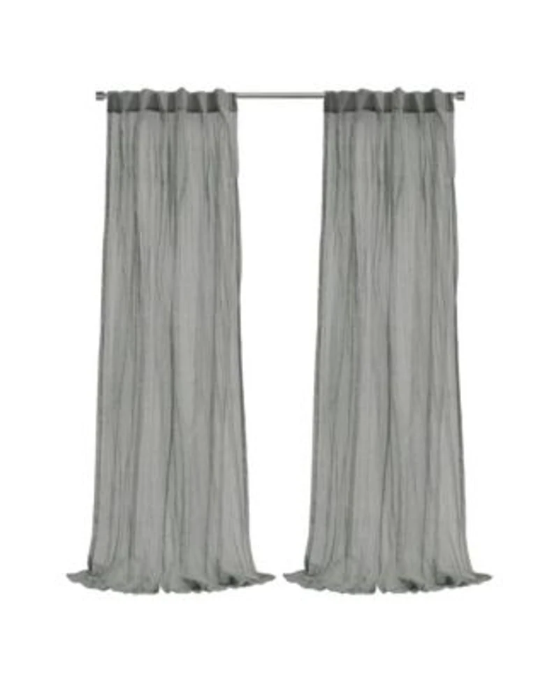 Habitat Paloma Sheer Dual Header Stylish Functional Curtain Panel 52 X22 X 108 X22 Grey