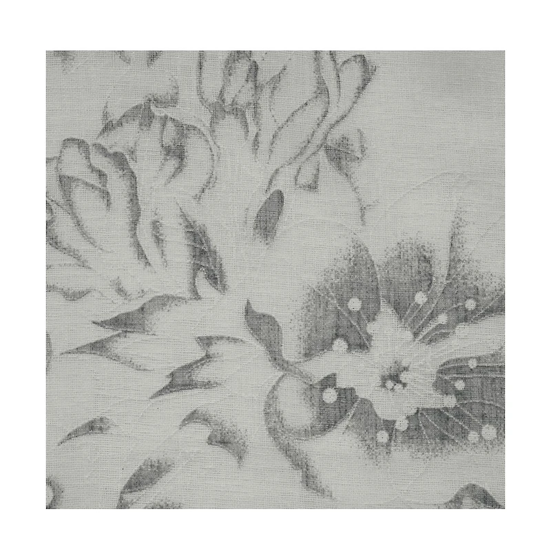 Habitat Kyoto Floral Print Soothing Tones Light Filtering Grommet Curtain Panel for Bedroom 52" x 108" White