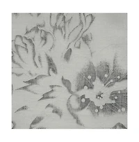 Habitat Kyoto Floral Print Soothing Tones Light Filtering Grommet Curtain Panel for Bedroom 52" x 108" White