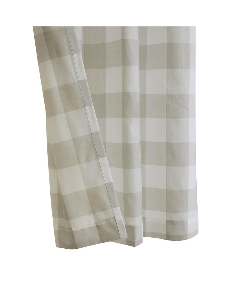 Habitat 100% Polyester Bradley Light Filtering Plaid Woven Grommet Curtain Panel 52" x 84" in Taupe