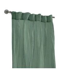 Habitat 100% Polyester Paloma Sheer Broomstick Crushed Solid Dual Header Curtain Panel 52" x 108" Sage