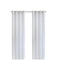 Habitat 100% Polyester Regina Sheer Chevron Delightful Textured Grommet Curtain Panel 52" x 63" White