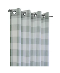 Habitat 100% Polyester Genesis Light Filtering Plaid Woven Grommet Curtain Panel 52" x 95" Grey
