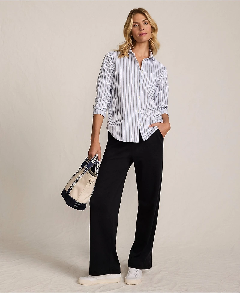 Lands' End Women's Sport Knit High Rise Pull On Relaxed Straight Leg Pants