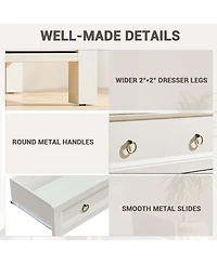 Airsurfer 5 Drawers Dresser Chest for Bedroom Wood Rustic Tall Chest of Drawers Organizer for Bedroom Living Room and Hallway