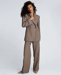 Kenneth Cole Women's Melange Fly Front Mid Rise Flare Pants