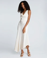Kenneth Cole Women's Satin Cowl Neck Bias Dress