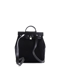 Pre-Owned Hermes Herbag A Dos Zip Backpack Toile and Leather