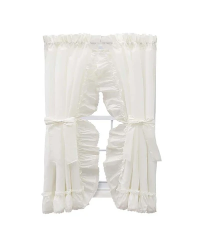 Ellis Curtain Madelyn Ruffled Victorian Priscillas 1.5" Rod Pocket Curtain Panel 100" x 72" Natural