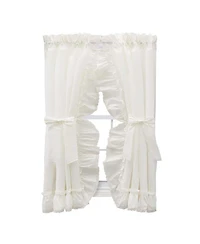 Ellis Curtain Madelyn Ruffled Victorian Priscillas 1.5" Rod Pocket Curtain Panel 100" x 72" Natural