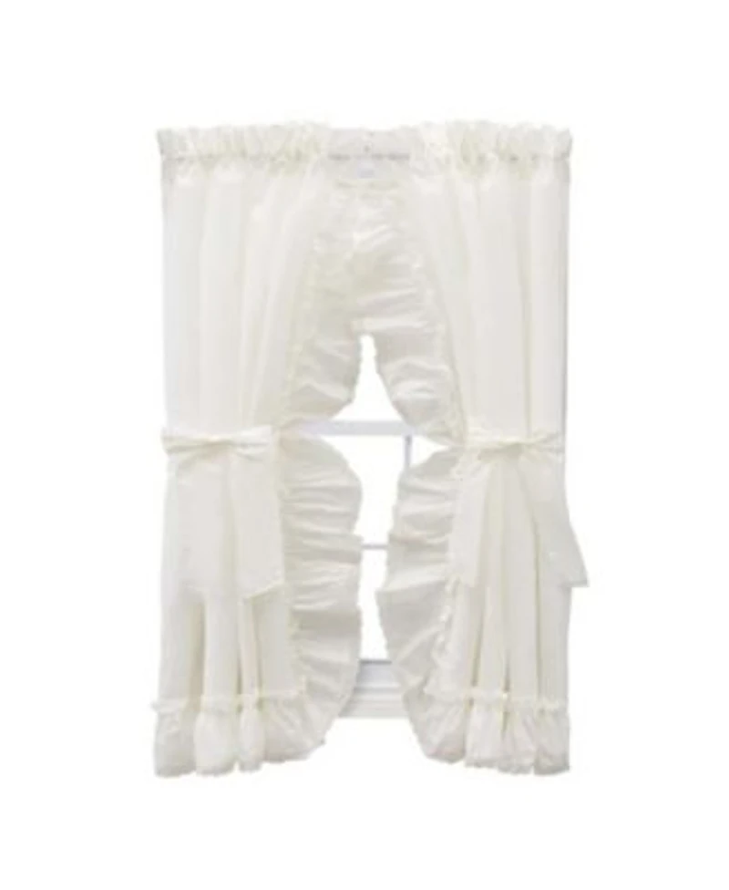Ellis Curtain Madelyn Ruffled Victorian Priscillas 1.5 X22 Rod Pocket Curtain Panel 100 X22 X 72 X22 Natural