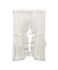 Ellis Curtain Madelyn Ruffled Victorian Priscillas 1.5 X22 Rod Pocket Curtain Panel 100 X22 X 72 X22 Natural