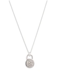 Lauren Ralph Lauren Silver-Tone Logo Padlock Pendant Necklace