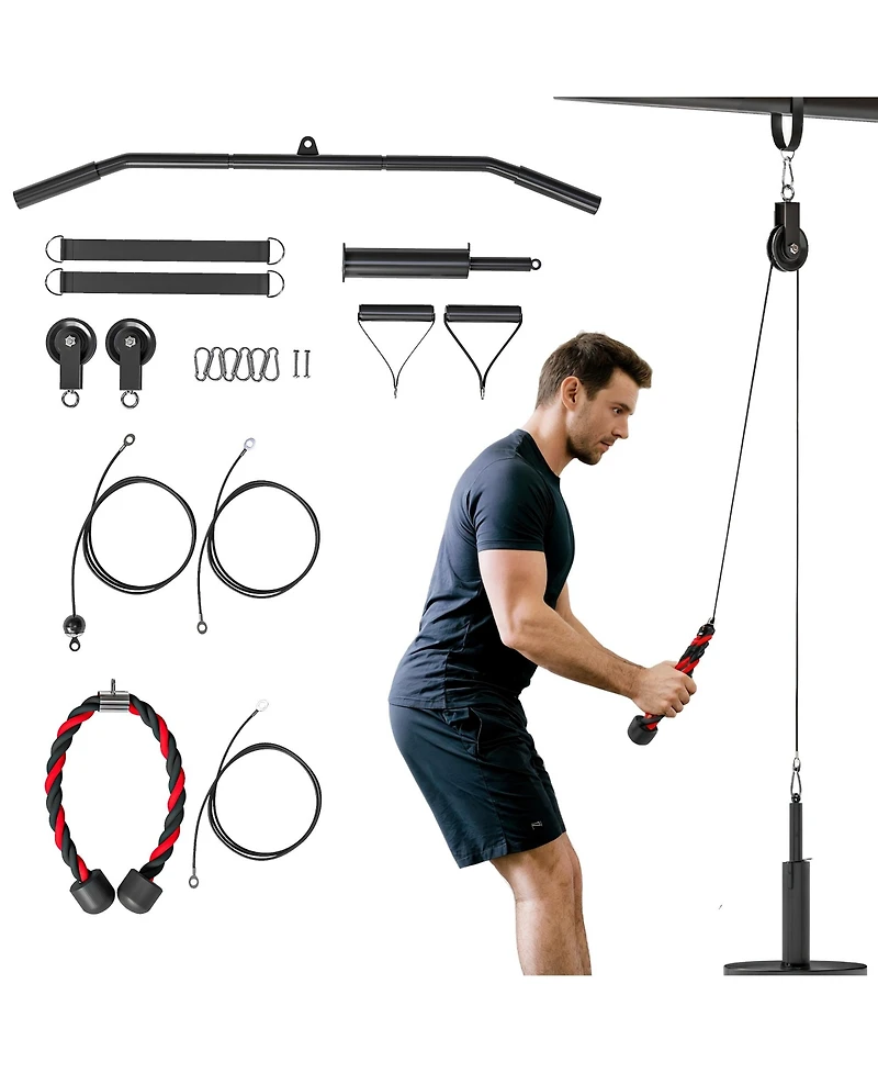 Soozier Weight Cable Pulley System for Lat Pull Down, Biceps Curl,