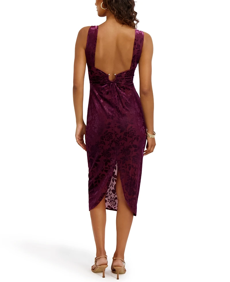 Siena Women's Burnout V-Neck Midi Dress