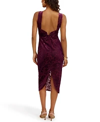 Siena Women's Burnout V-Neck Midi Dress