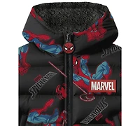 Spider-Man Boys 2T-7 Printed Puffer Jacket