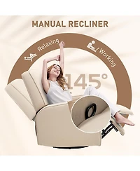 Homcom Manual Recliner Chair, Glider Rocking Chair for Living Room,