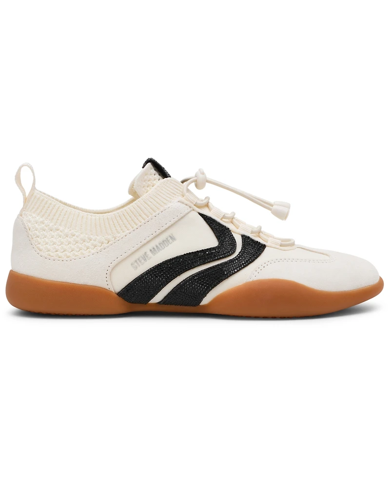Steve Madden Women's Reboot-r Rhinestone Lace-Up Sneakers